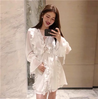 [Hàng oder] Váy trắng bánh bèo