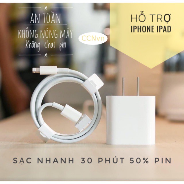 ⚡️ BH ĐỔI MỚI ⚡️ Bộ củ sạc nhanh iphone, củ sạc iphone 12, củ sạc iphone 11, sạc 20w apple 12 pro max -> 8 plus - CCN