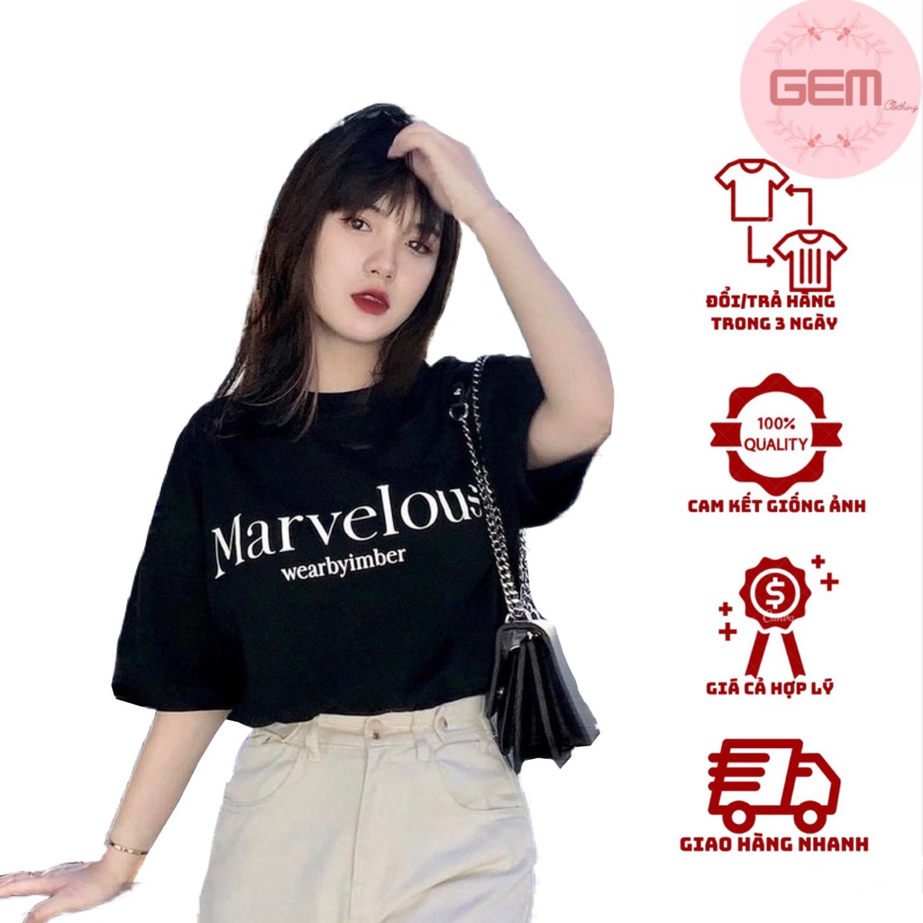 Áo thun unisex nam nữ MARVELOUS basic , áo phông oversize dáng rộng tay lỡ hiện đại cá tính kiểu dáng Hàn Quốc form rộng