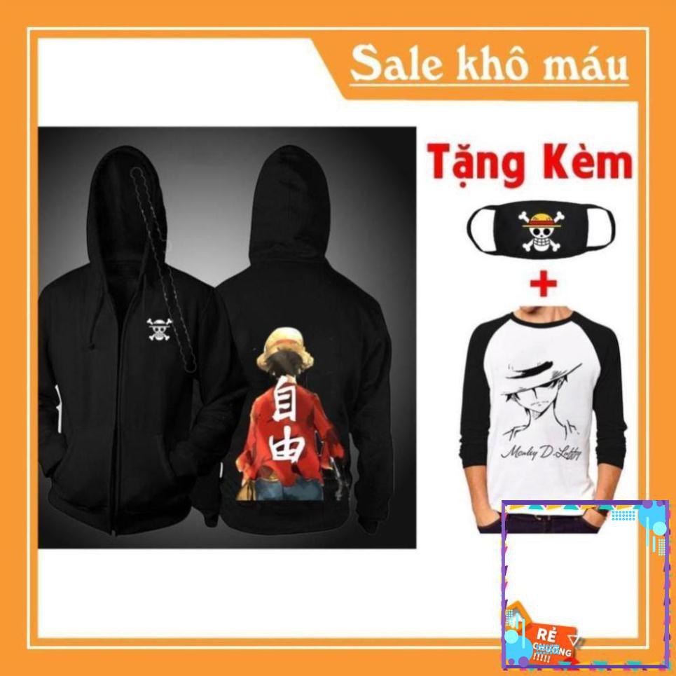 [NEW] [SUPER] [SALE] [KM Khủng ] Áo khoác One PIece - Luffy tặng kèm áo thun bịt mặt One Piece đẹp nhất