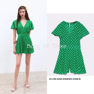 Jumsuit chấm bi trắng zara