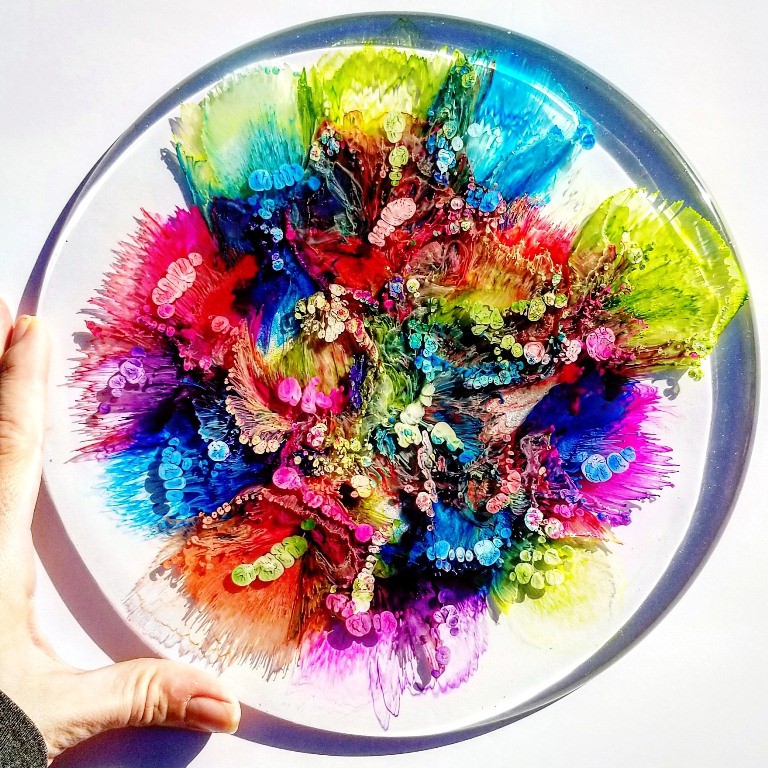 Màu Alcohol Ink pha Epoxy Resin tạo hiệu hứng loang và kéo sợi lạ mắt nhiều màu chai 30ml