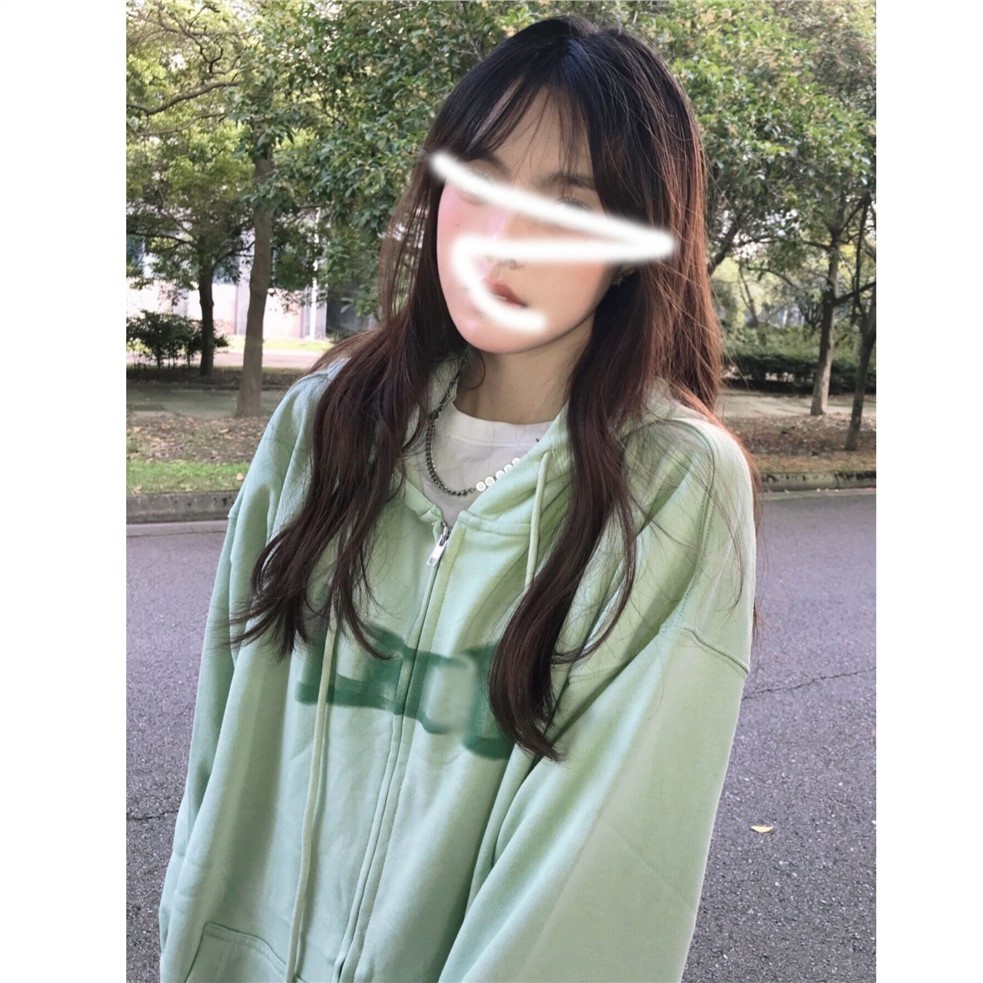 ❒Áo Khoác Cardigan Có Nón Phối Khóa Kéo Màu Xanh Lá Kem Phong Cách Mỹ Cổ Điển Thời Trang Xuân Thu 2022 Mới 090 Dành Cho Bạn