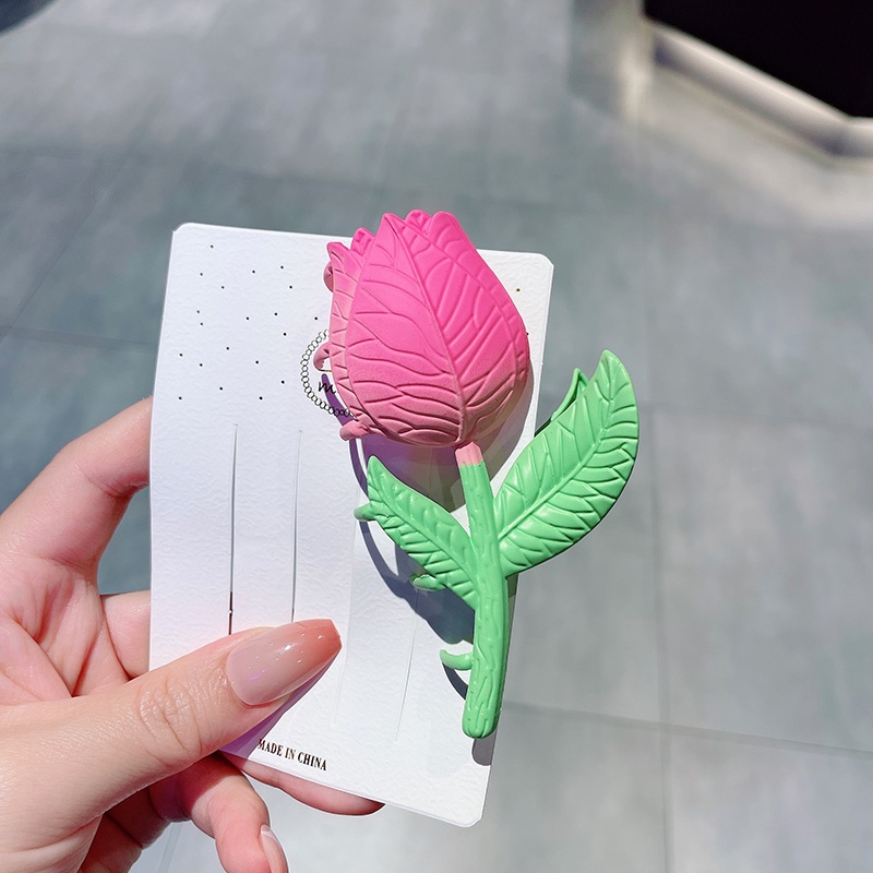 Kẹp Tóc Hình Hoa Tulip Màu Hồng Thời Trang Hàn Quốc Chất Lượng Cao Cho Nữ