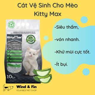 Cát vệ sinh cho mèo kitty max hương nha đam 10l.