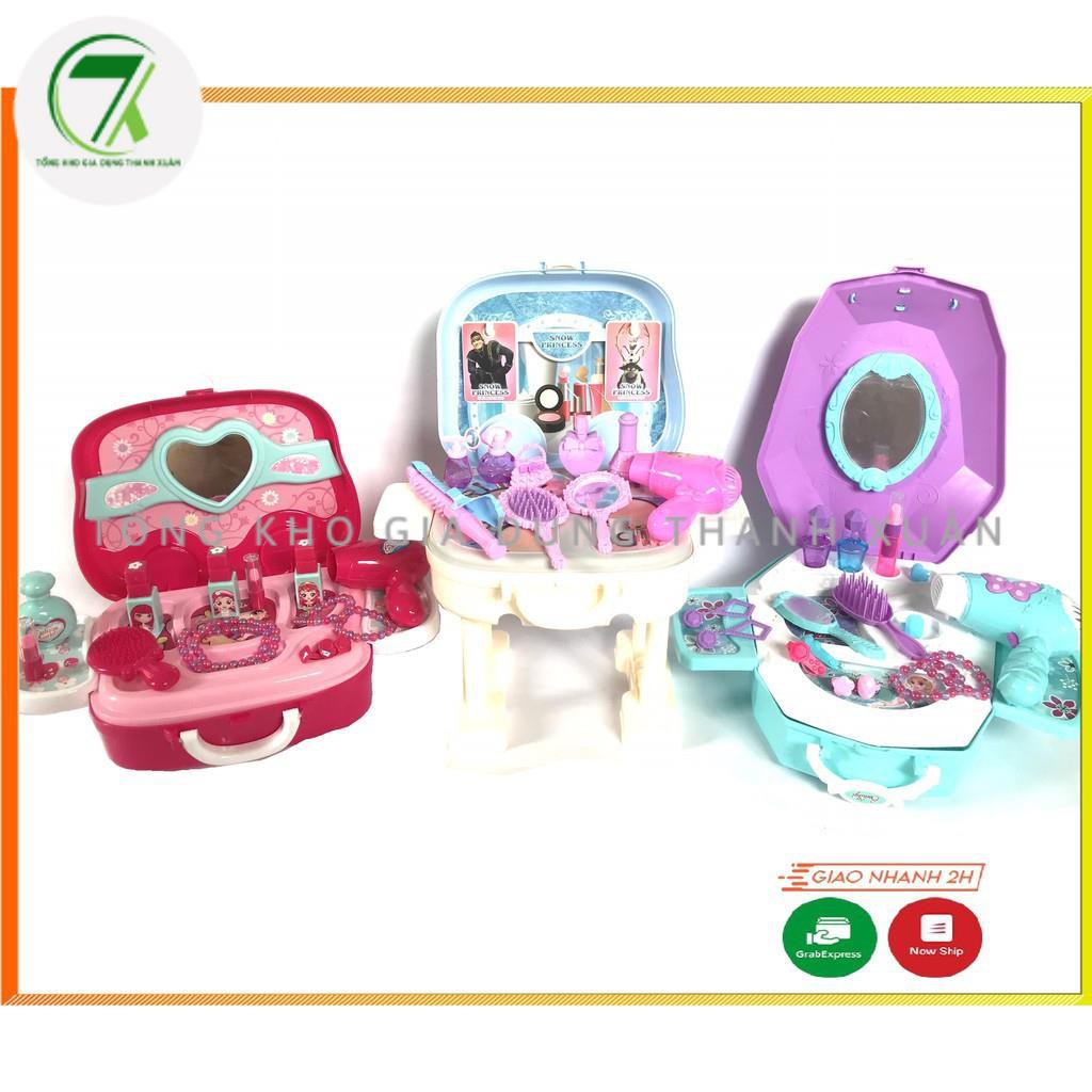 Đồ chơi trang điểm cho bé gái nhiều chi tiết son môi, máy sấy, gương, lược, buộc tóc......