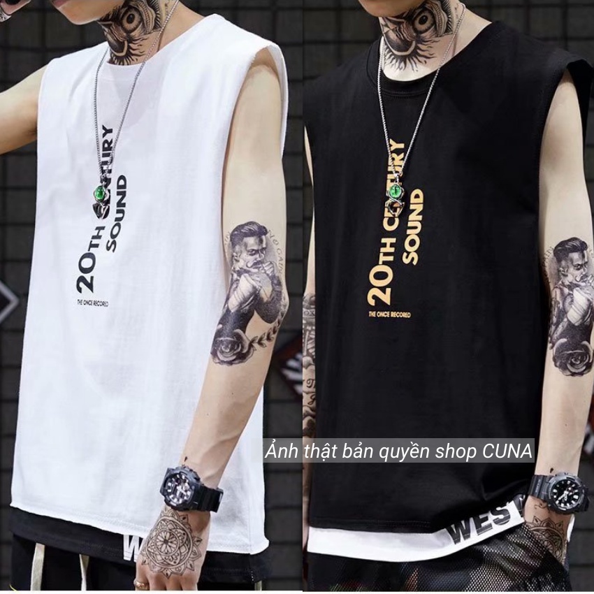 Áo ba lỗ nam nữ form rộng CUNA áo thun 3 lỗ lót nam rộng body trắng đen cotton thun lạnh in chữ tập gym thể thao bóng rổ