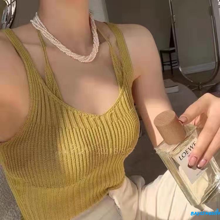 Áo Thun Hai Dây Giả Hai Mảnh Màu Sắc Thời Trang Mùa Hè Dành Cho Nữ