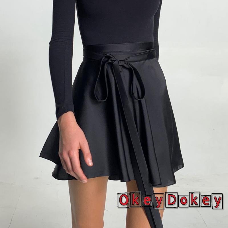 Chân Váy Chữ A Lưng Cao Màu Trơn Phối Thắt Lưng Thời Trang Cho Nữ
