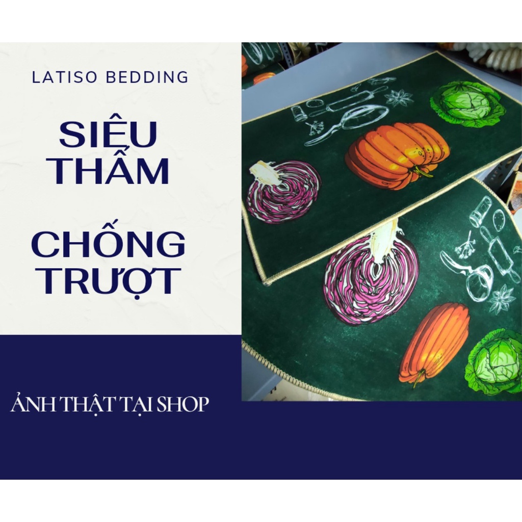 Thảm bếp dài cao cấp chống trượt đẹp 3D LATISO TB002