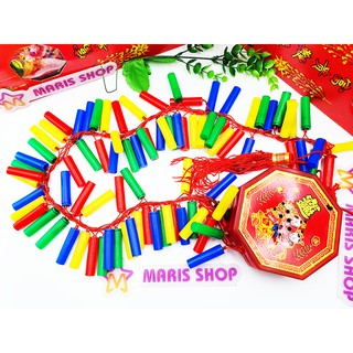 Dây pháo có đèn LED phát sáng dài 1m có loa giả tiếng pháo chưng tết, dây pháo giả trang trí tết [DAYPHAO-LED]