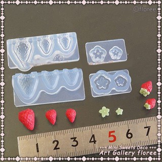 Khuôn silicone nặn đất sét dollhouse minifood trái dâu