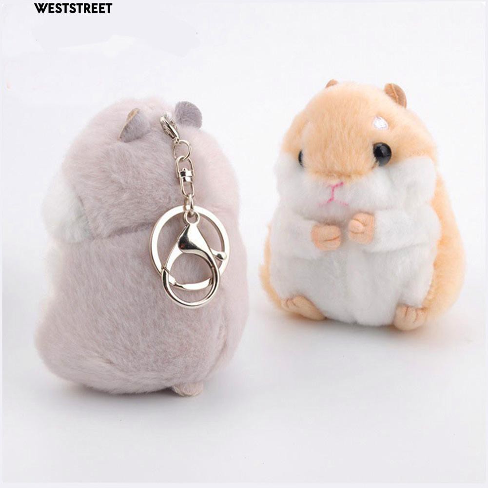 Móc chìa khóa hình chuột Hamster nhồi bông đáng yêu