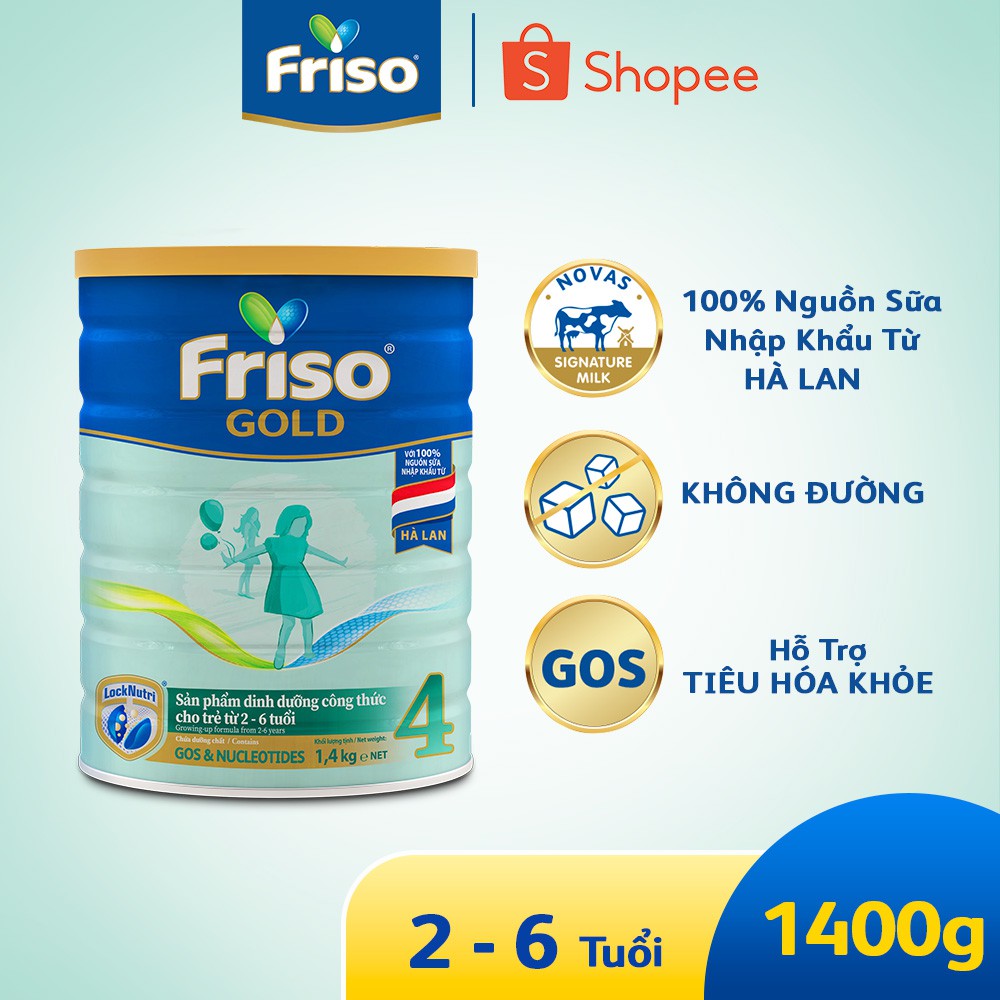 Combo 3 lon Sữa Bột Friso Gold 4 1400g/lon