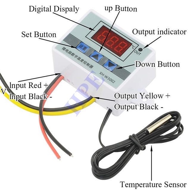 Bộ điều khiển nhiệt độ tự động XH-W3002 nguồn vào có các loại DC12v, DC24V, AC220v