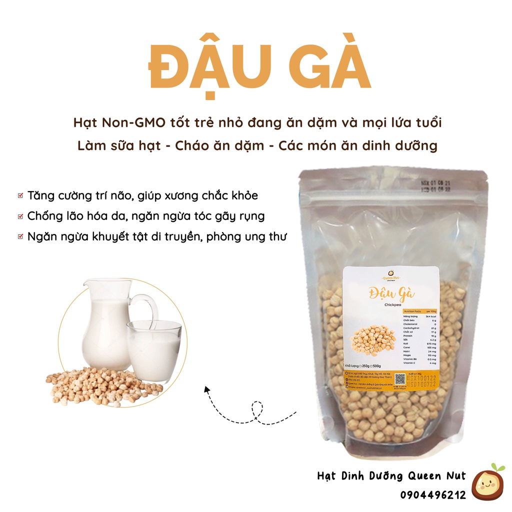 Đậu Gà Non-GMO 500G làm sữa hạt, đồ ăn dặm - Tặng sổ tay công thức sữa hạt