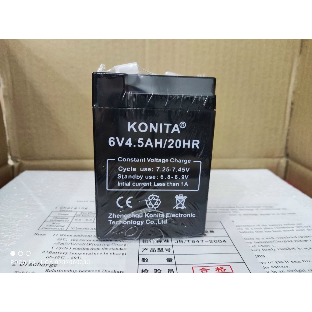 Acquy xe  ô tô, máy điện trẻ em 6v 7ah, 6v4ah