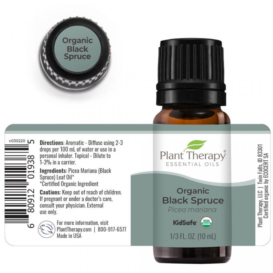 Plant Therapy - Tinh Dầu Hữu Cơ Vân Sam Đen - Spruce Black Organic KidSafe Essential Oil - 10mL