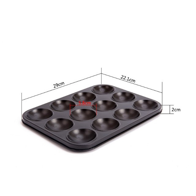 Khuôn bánh tart tròn chống dính 12 ô chefmade