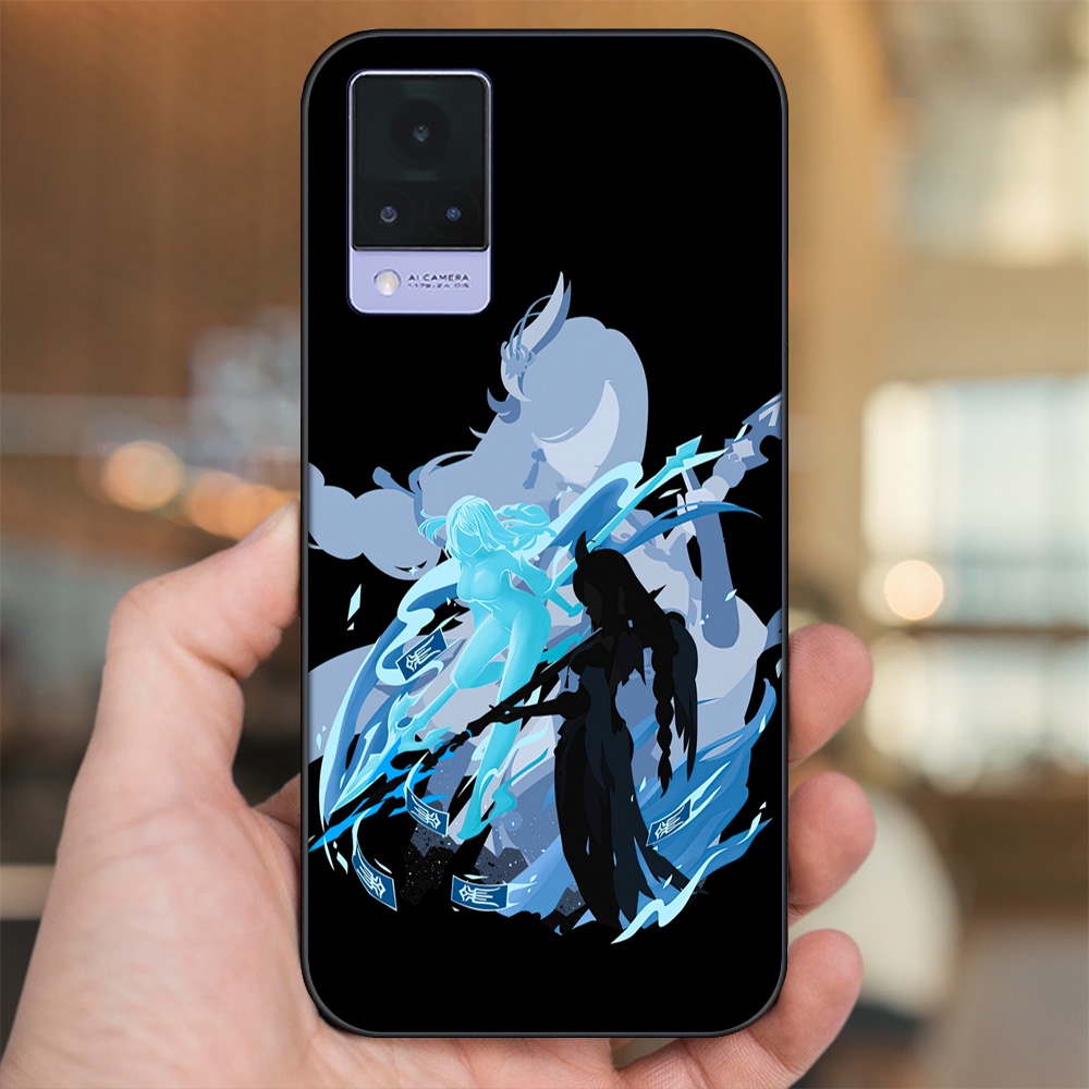 Ốp lưng Vivo V21 viền đen in hình Shenhe Genshin Impact