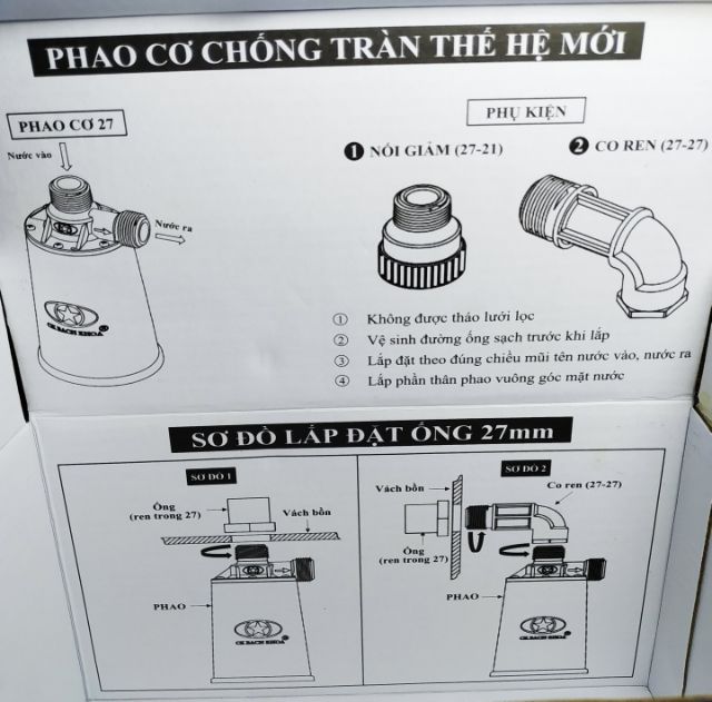 Phao Cơ Bách Khoa Thế Hệ Mới 21mm 27mm _ Phao cơ chống tràn nước