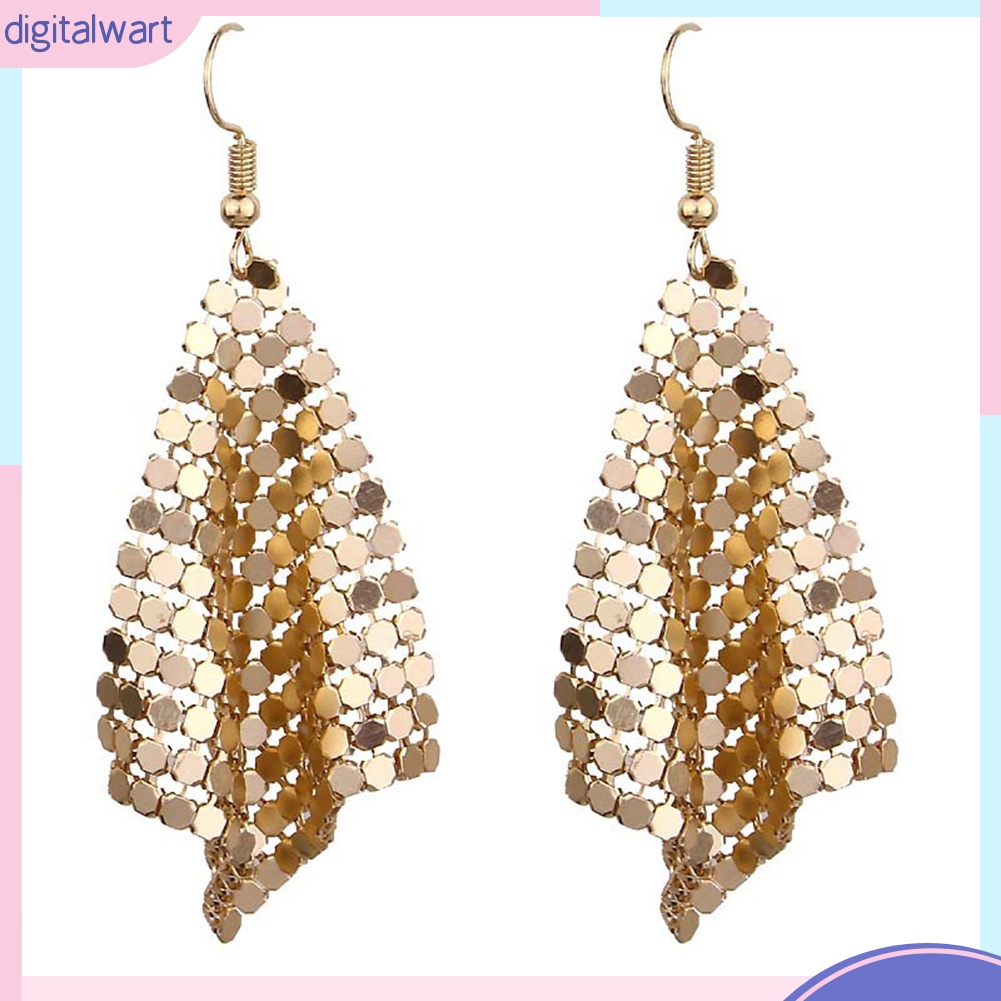 Đôi khuyên tai dáng dài đính sequin lấp lánh thời trang dành cho nữ