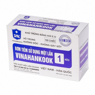 Bơm kim tiêm Vinahankook 1ml (100 cái/ hộp)