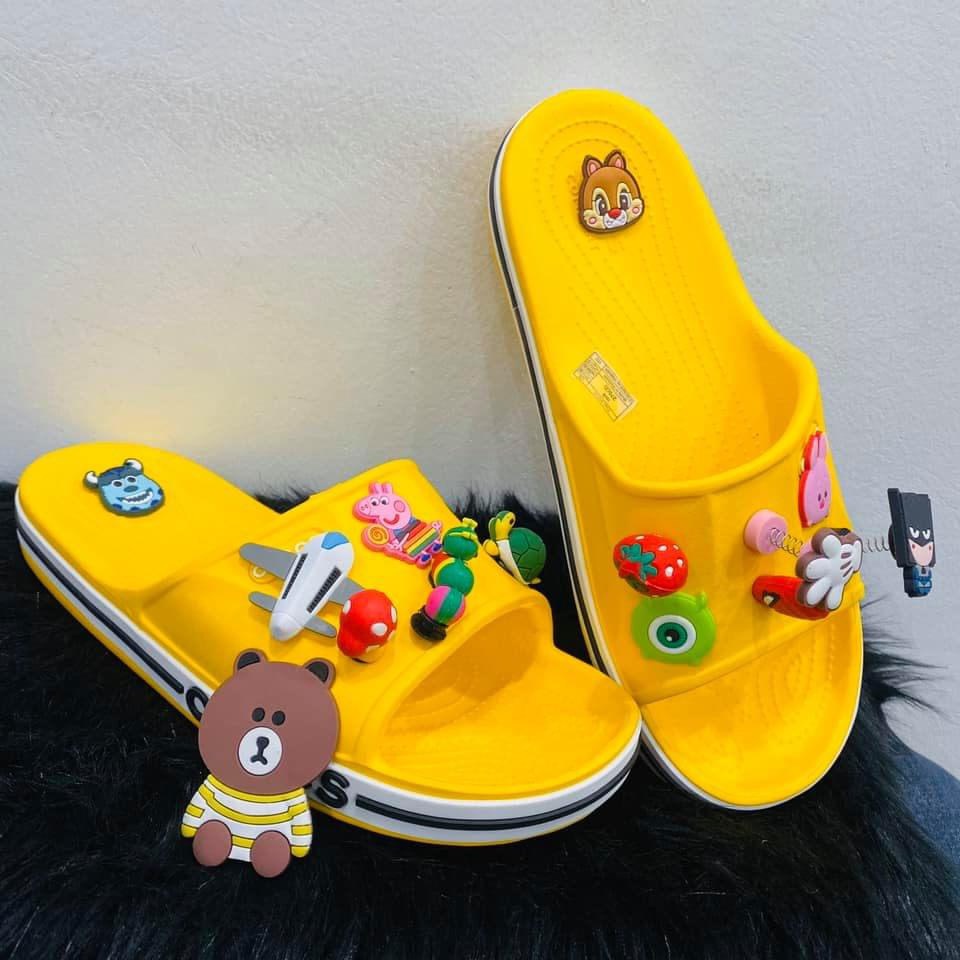 Dép lê baya quai ngang, dép lê crocs nhiều màu siêu tiện lợi, đi mưa thoải mái, tặng kèm 12 sticker