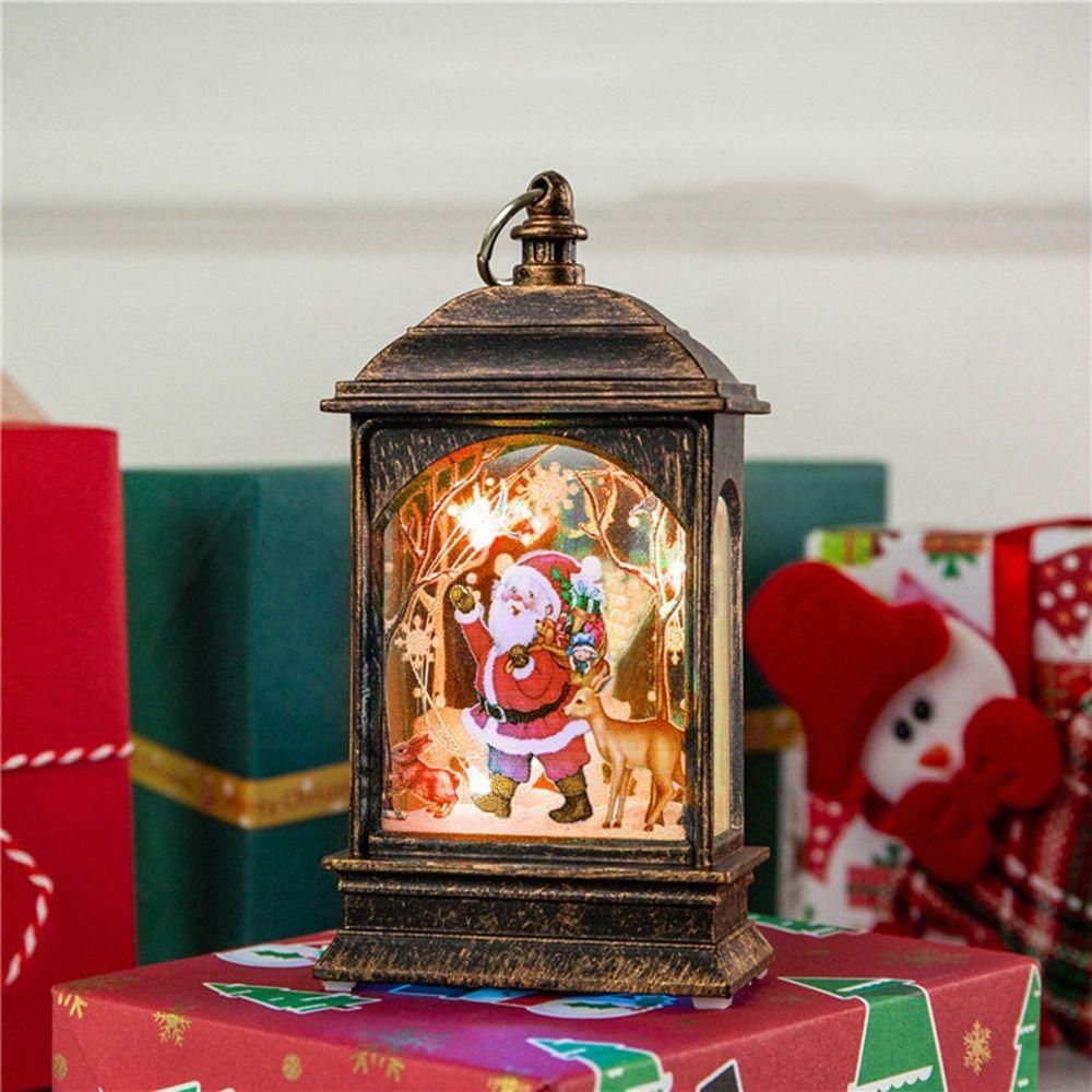 Lồng Đèn Nến Hình Ông Già Noel Tuần Lộc Dùng Trang Trí Nhà Cửa Dịp Giáng Sinh