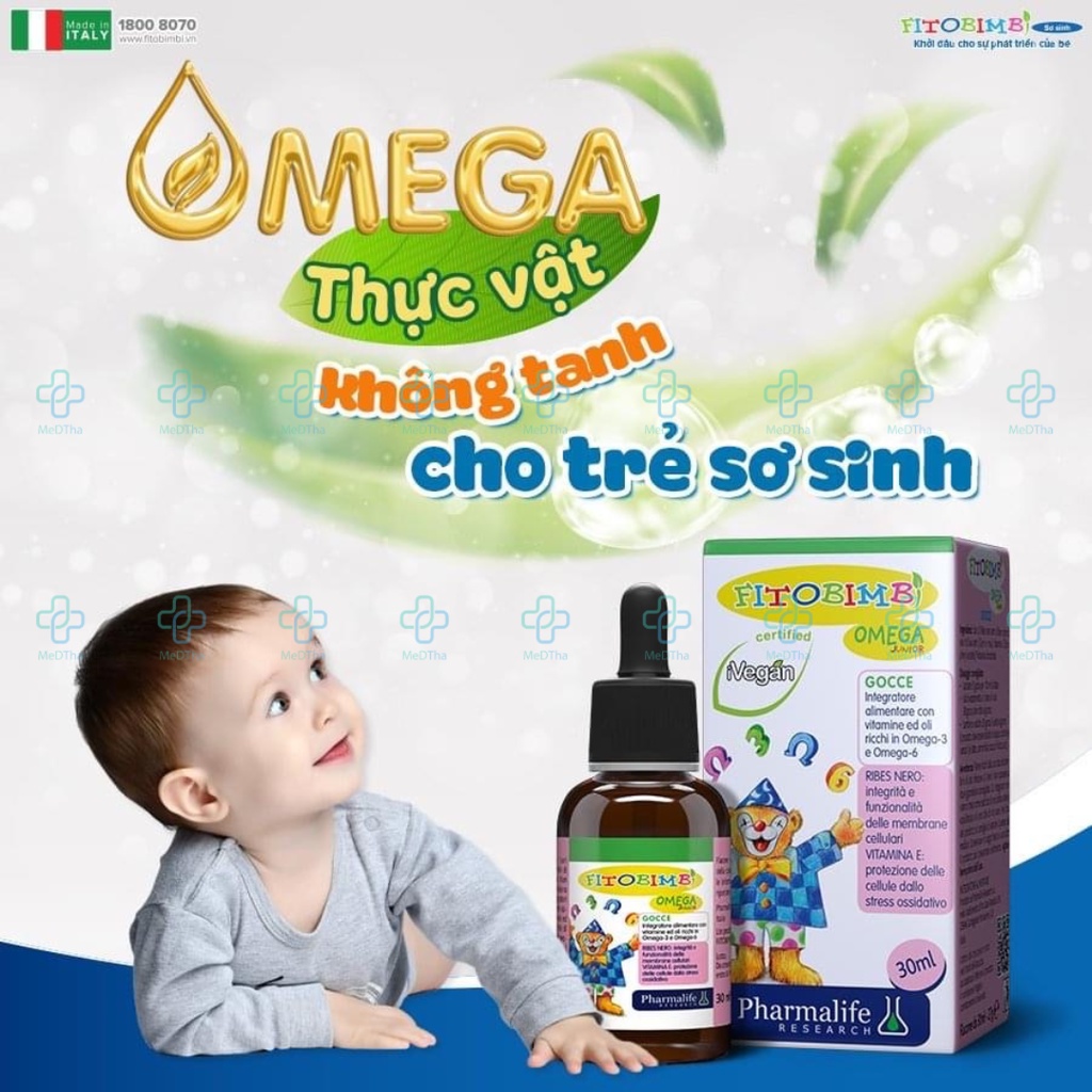 Fitobimbi Omega Junior - Bổ Sung Omega 3, Bổ Não, Trẻ Chậm Nói, Tăng Động, Thông Minh (Lọ 30ml) [Chính Hãng]