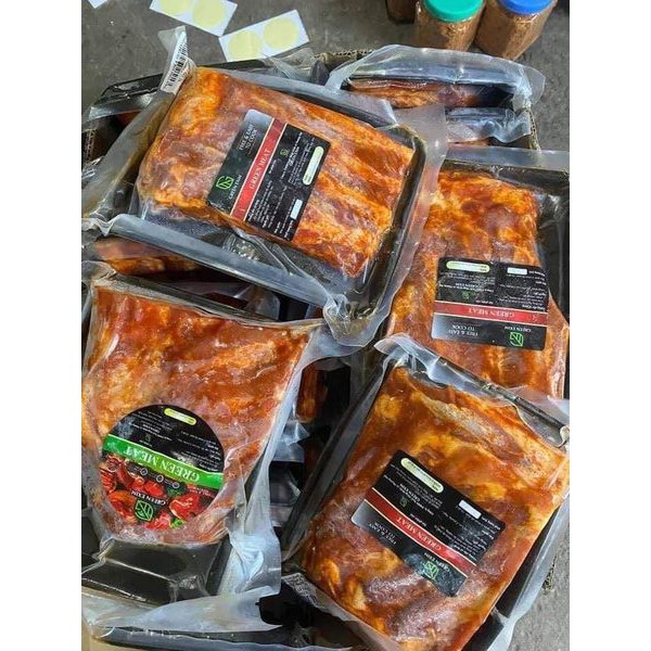 SƯỜN BBQ TẨM ƯỚP SẴN KHAY 500GR