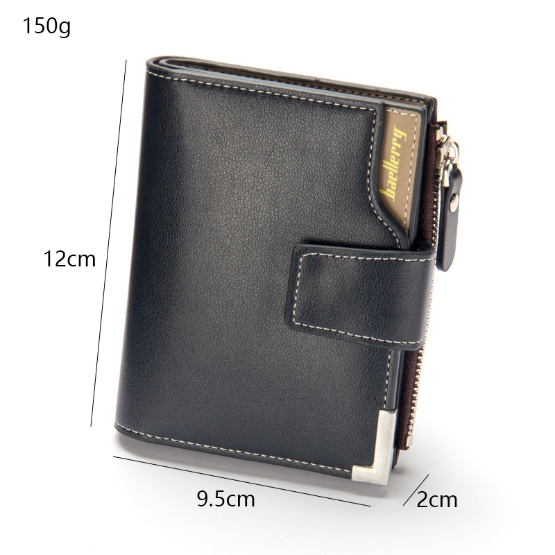 Ví Da Ngắn Baellerry Có Khóa Kéo Đa Năng Thời Trang Cho Nam