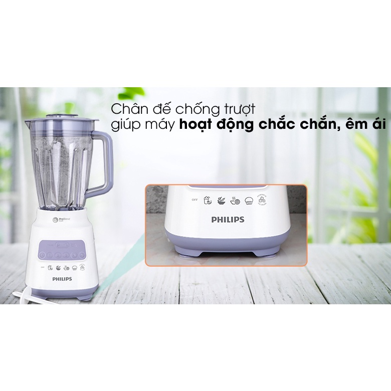 Máy xay sinh tố Philips HR2221 - 700W, cối xay kháng vỡ, xay đá, bảo hành 2 năm | Hàng chính hãng