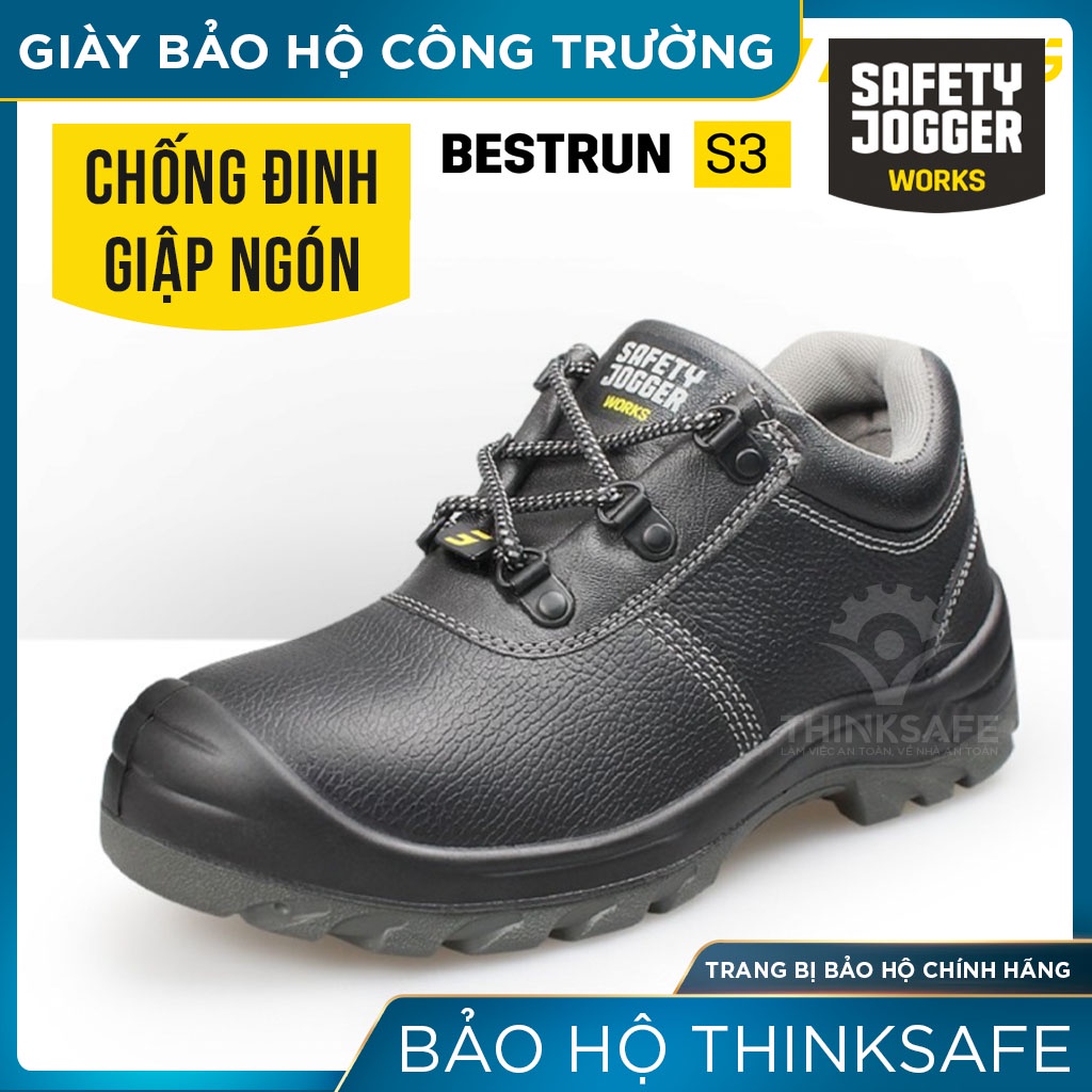 Giày chống đinh Jogger Thinksafe, dùng da bò, chống đinh, nước, trượt Giày công trình, nhà máy, thể thao - Bestrun