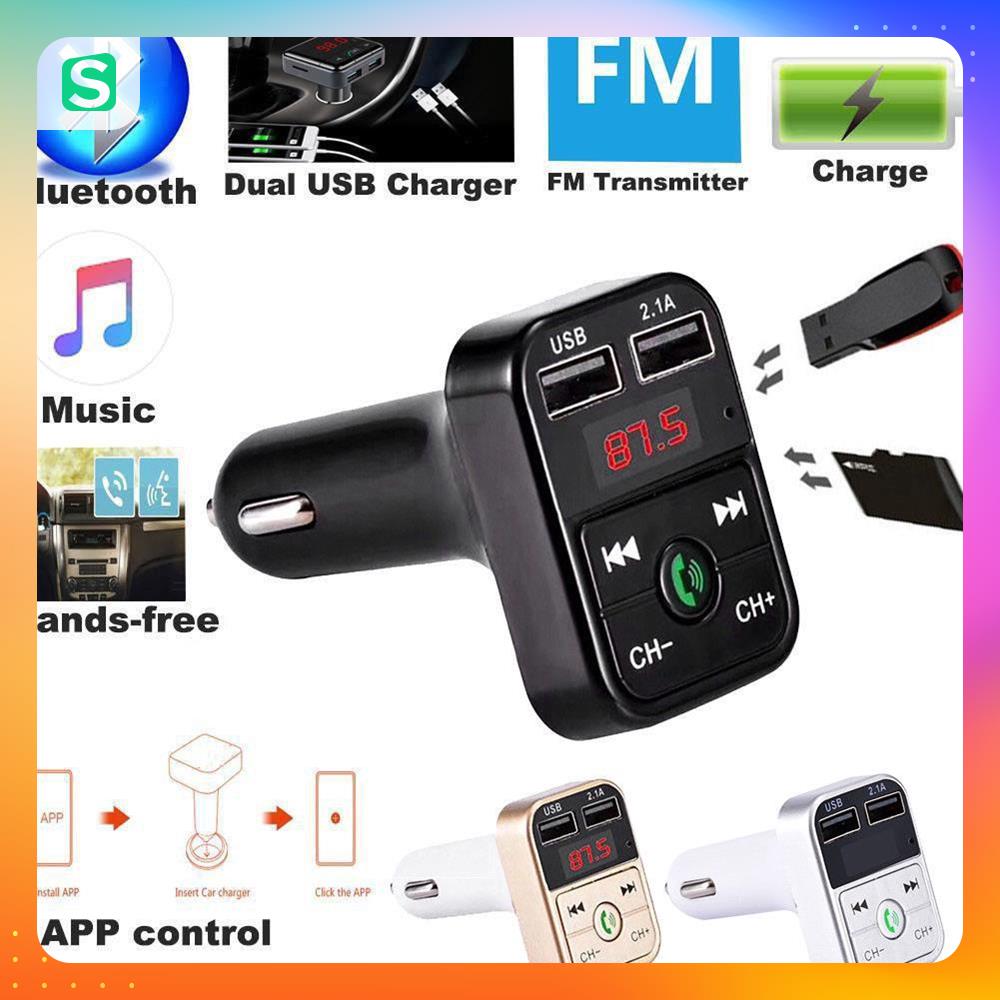  Tẩu sạc USB kép rảnh tay kiêm máy nghe nhạc MP3 bluetooth phát FM cho xe ô tô MSP15960 MSP50202 