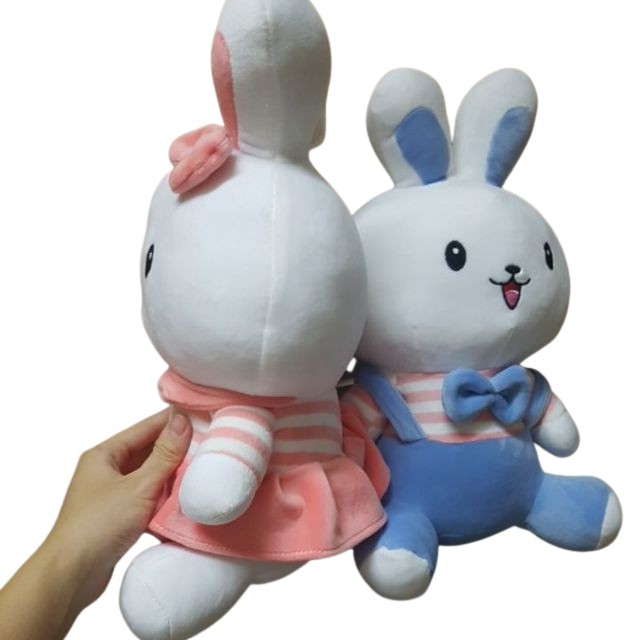 Gấu bông thỏ cony áo kẻ, thỏ bông cony hàng Việt Nam chất lượng cao