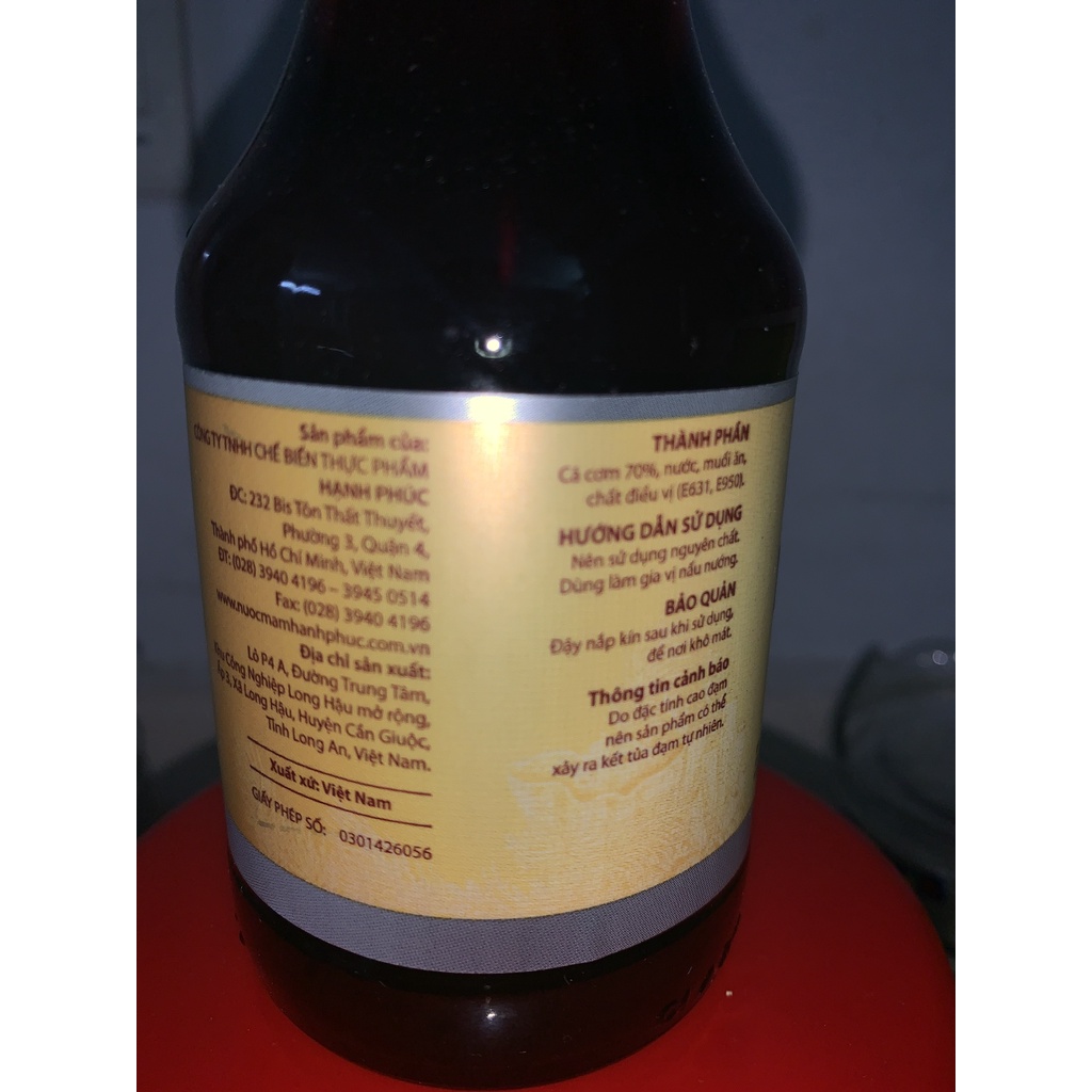 Nước mắm Hạnh Phúc 50 độ (250ml)
