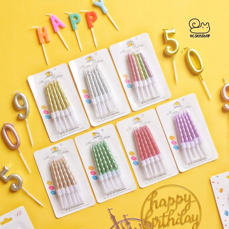 Set nến xoắn Happy Birthday (5c)