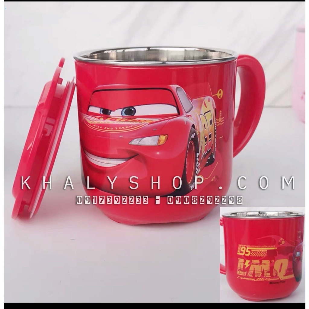 Ly cốc quai giữ nhiệt 260ml nhựa Melamine các nhân vật Disney cho bé trai và bé gái