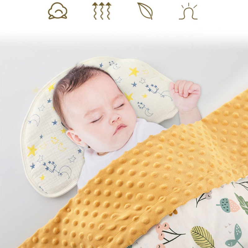 Chăn Quấn Em Bé 110x75cm In Họa Tiết Hoa / Chấm Bi Giữ Ấm Mùa Thu Đông