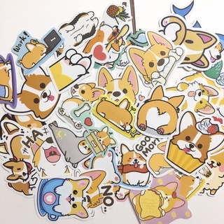 Sticker cán mờ corgi mông bự dán trang trí planer, scrapbook,....size nhỏ 3-5cm