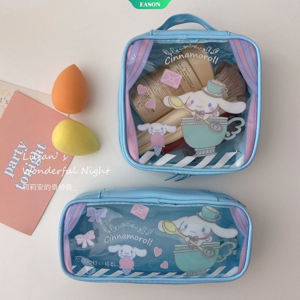 SANRIO Túi Đựng Mỹ Phẩm Nhiều Ngăn Chống Thấm Nước Họa Tiết Hoạt Hình Hello Kitty