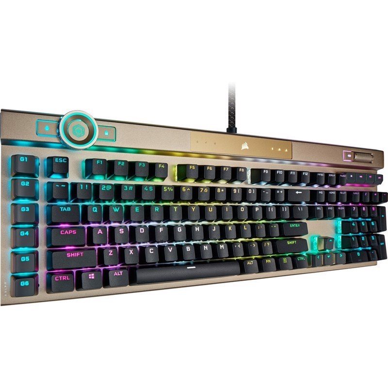 Bàn phím cơ Corsair K100 RGB Midnight Gold OPX Switch