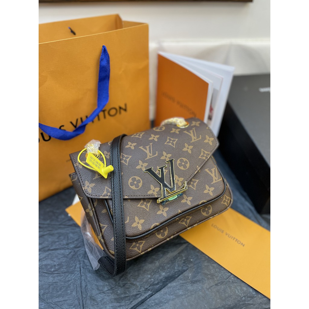 Túi Passy super hoa nâu size 23cm