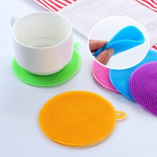 Cọ xoong nồi, miếng rửa chén bát silicone có móc treo tiện dụng - Happy Life 4U