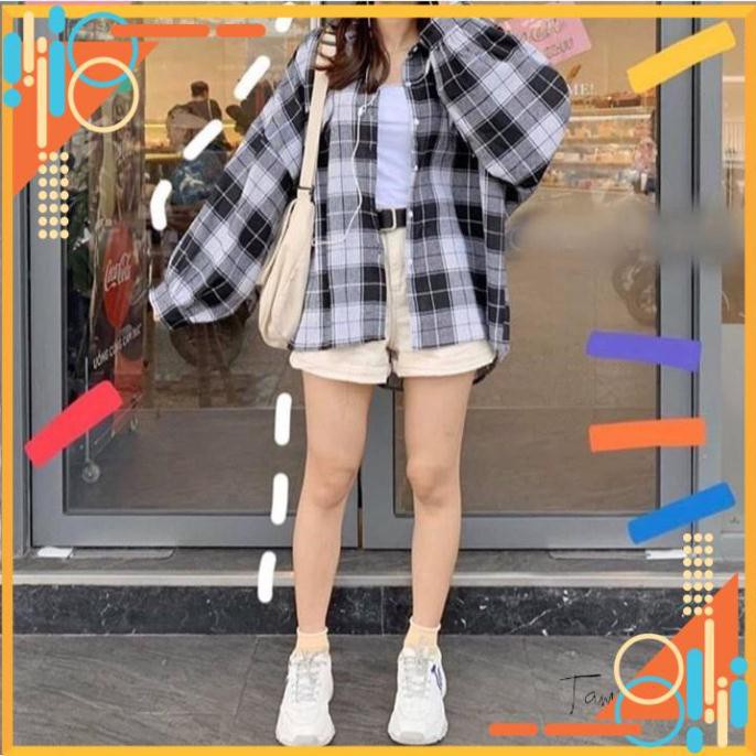 [FreeShip] ÁO SƠ MI KẺ CARO ULZZANG / ÁO SƠ MI FORM RỘNG OVERSIZE HOT TP