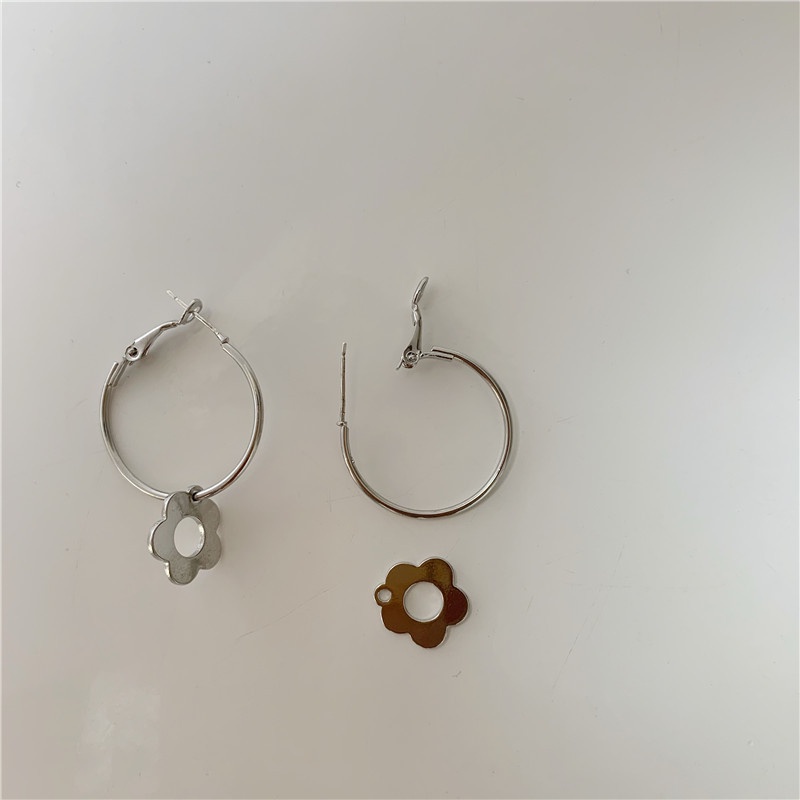 Khuyên Tai Kim Loại Hình Bông Hoa Xinh Xắn Dành Cho Nữ 191192Bông Tai Mạ Bạc 925 Thiết Kế Đơn Giản Phong Cách Hàn Quốc