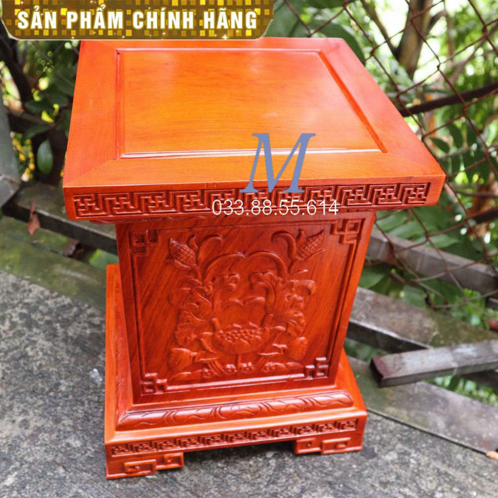 Đôn chân loa kê phong thủy gỗ hương cao 40cm