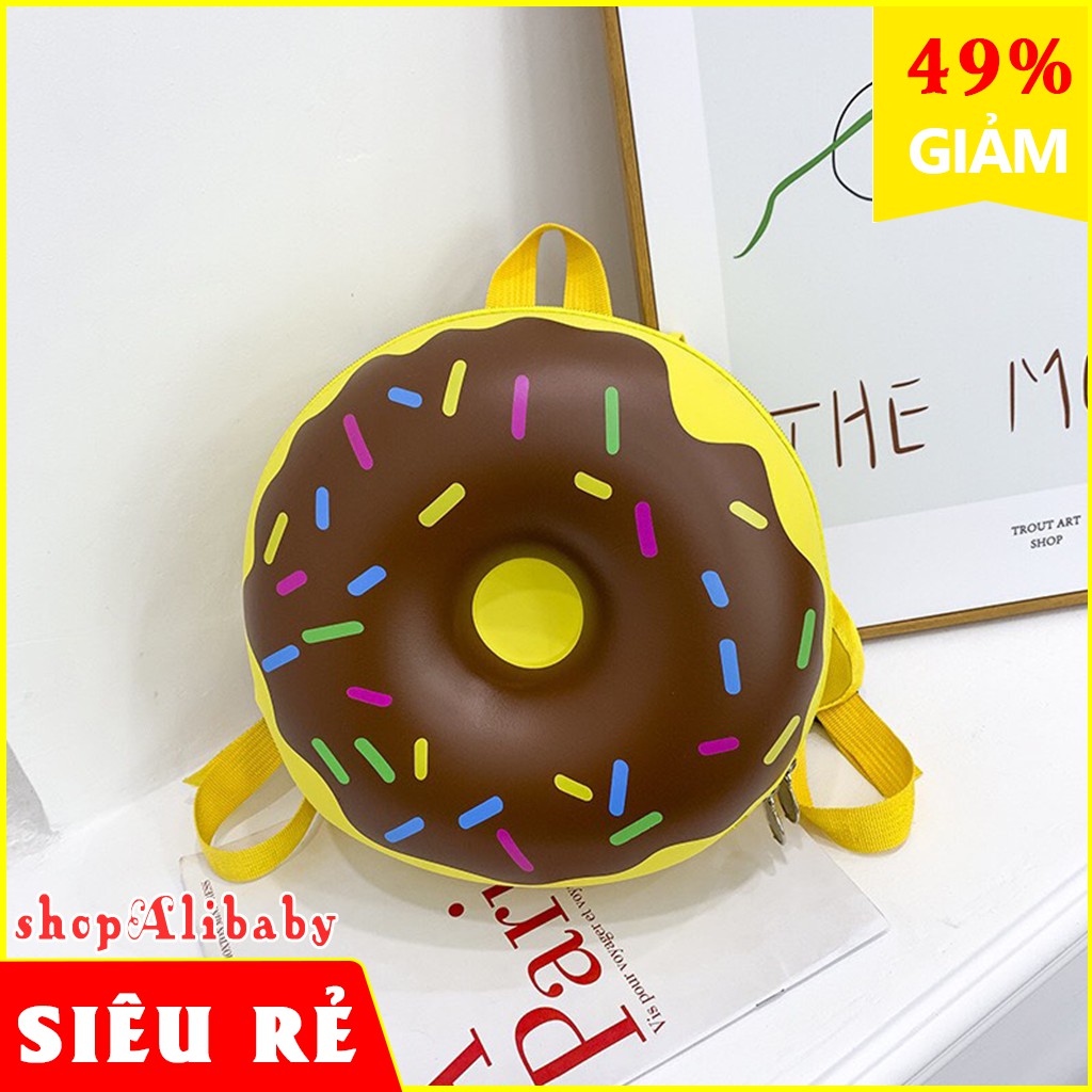 🍩HÀNG LOẠI ĐẸP-BAO ĐỔI TRẢ🍭Balo hình bánh donut dành cho bé trai bé gái siêu ngộ nghĩnh màu xanh màu hồng loạiđẹp E180