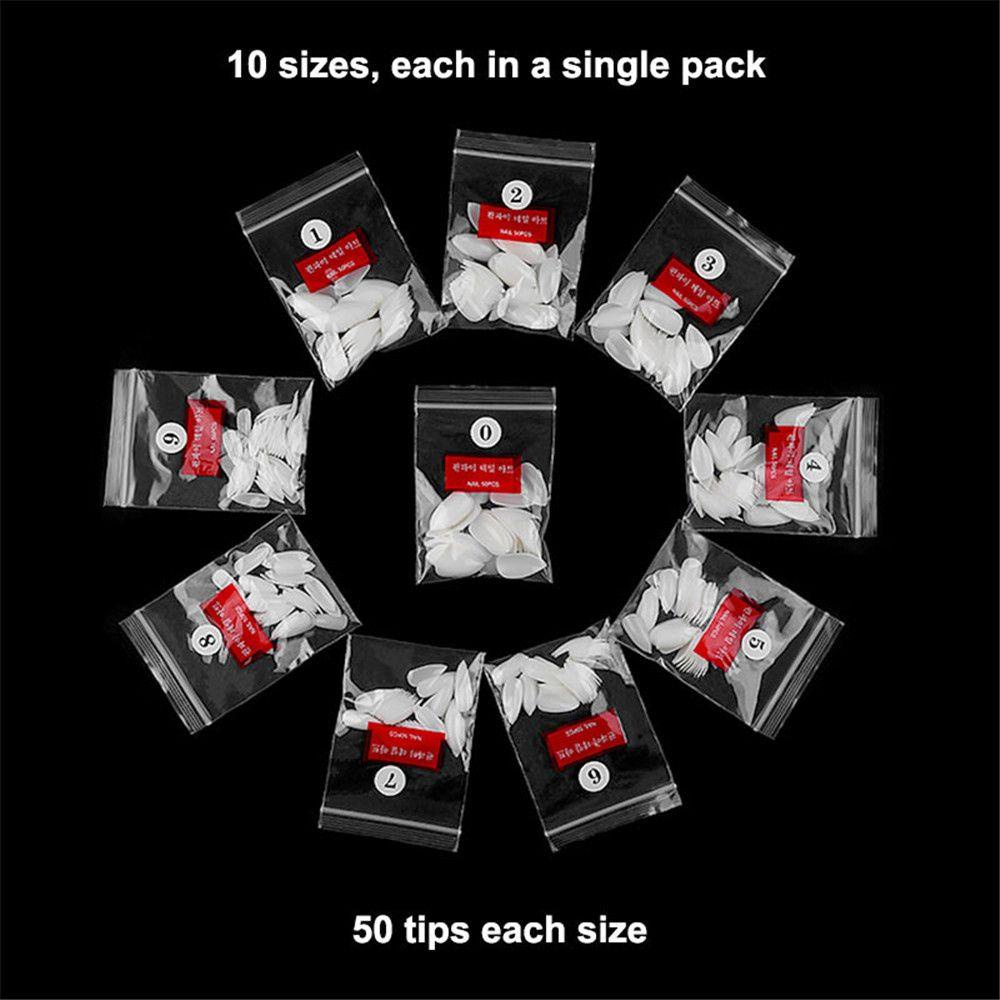 WATTLE Bộ 500 Móng Tay Giả Trong Suốt Bằng Nhựa Acrylic